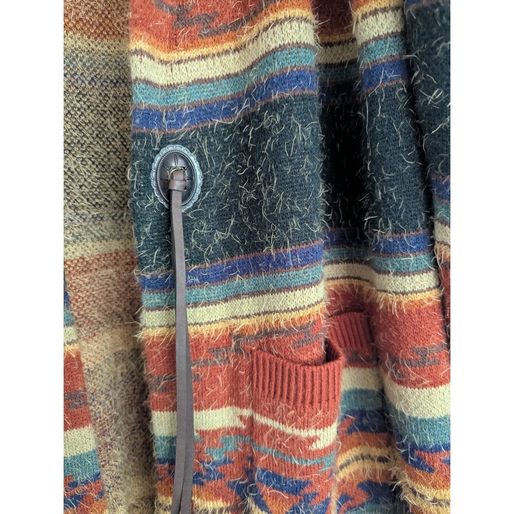 Cruel Denim Women's Long Aztec Open Front Cardigan Sweater Coat Duster Size L - Picture 5 of 9